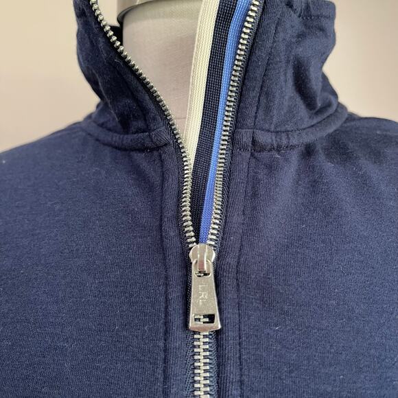 Lauren Ralph Lauren Blue Lightweight Jersey Quarter Zip Pullover Sweater Size S - Picture 8 of 10